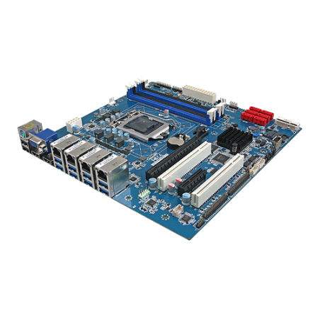ATX C236 med PCI-ex och PCI expansion, 8 x RS232, 2x RS232 / 422/485 4 x Ethernet Avalue ERX-C236KP