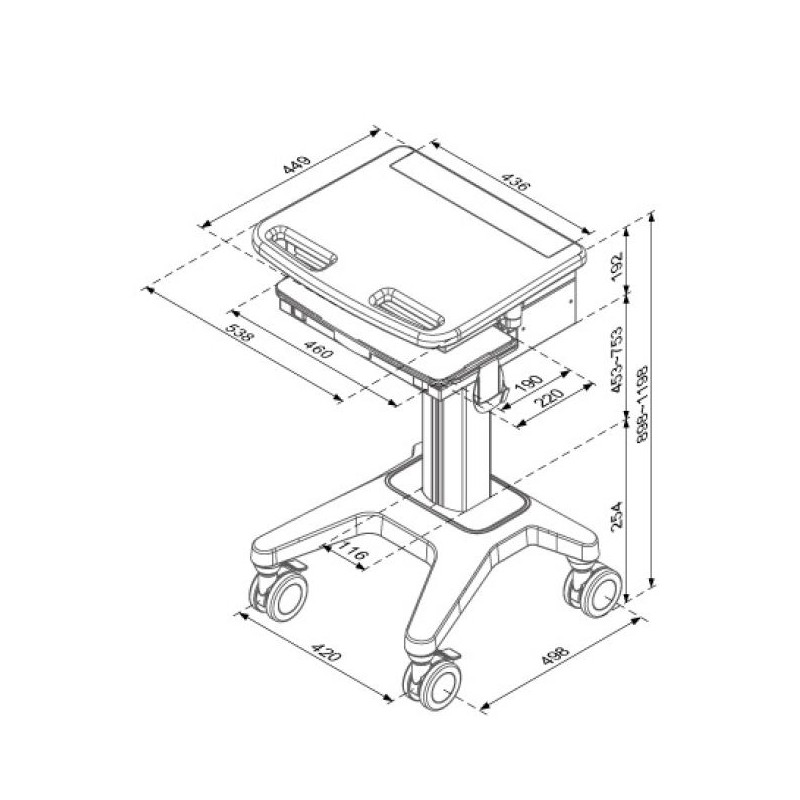 Medical Laptop Cart ( HC-150 )