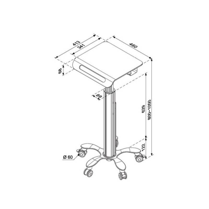 HC-350 Hospital monitor cart