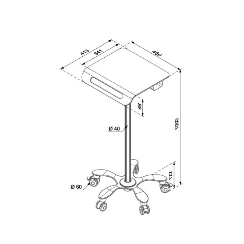 HC-500 Hospital monitor cart