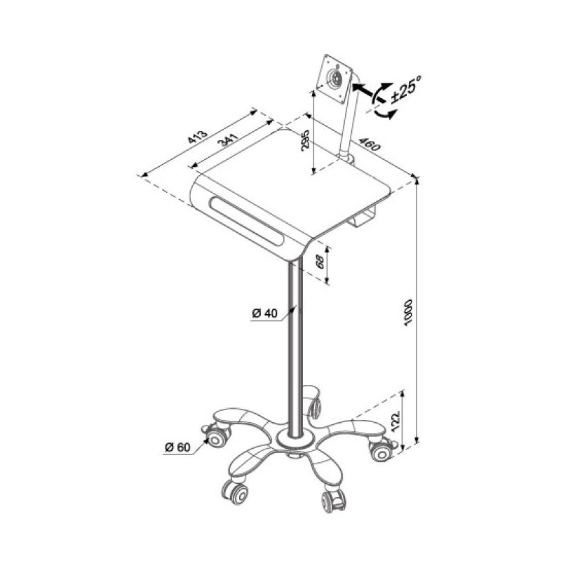 HC-501 Medical monitor / device cart