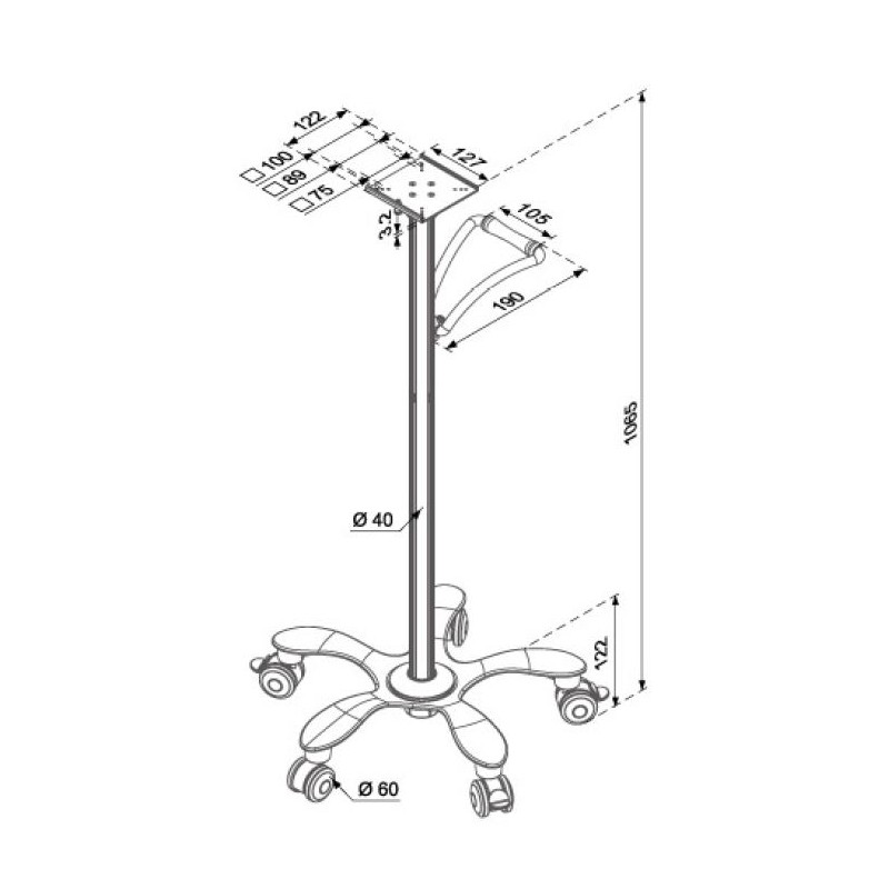 HC-505 Medical monitor / device cart