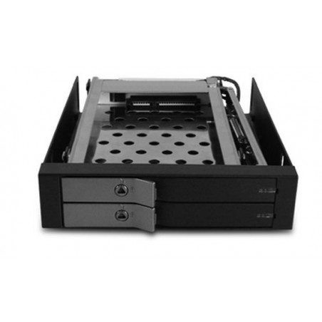 5 1/4 tumlåda med 2 x 2,5 "Dual Bay SATA SSD / HDD Avtagbar låda