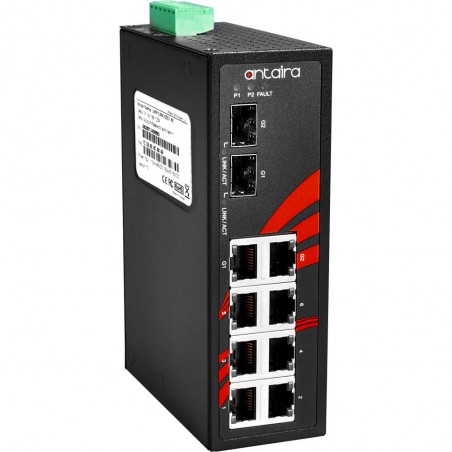 8-Ports industriel unmanaged switch med 2 FTP porte, -40 - 75C