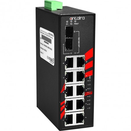 12Port Industrial PoE + Gigabit utan styrd strömbrytare
