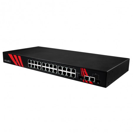 26-portars PoE+ Gigabit Unmanaged Switch: Industrial 1U 19 Rackmount