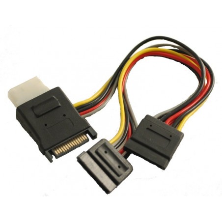 SATA strömkabel till SATA Molex - strömdistribution kontakter med 2 x SATA utgångar