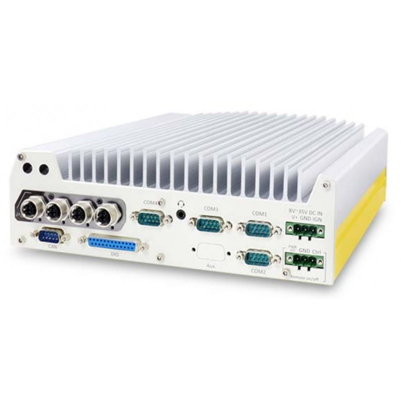 Inbyggt Fanless PC CAN-bussgränssnitt RAID 0/1 POE Intel Gen 8/9 för bil- och tågbruk E-MARK och EN 50155 godkännande