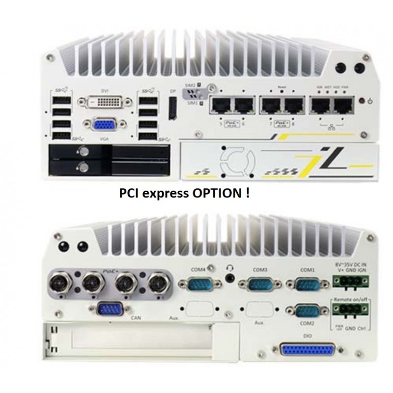 Inbyggt Fanless PC CAN-bussgränssnitt RAID 0/1 POE Intel Gen 8/9 för bil- och tågbruk E-MARK och EN 50155 godkännande