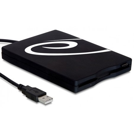 Eksternt USB floppy - diskettedrev til 3,5" disketter, forsynes via USB, Plug & Play, Sort