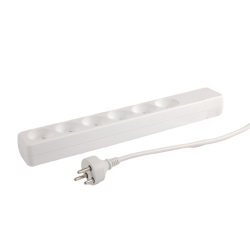 Socket with 6 outlets and earth, 7m cable