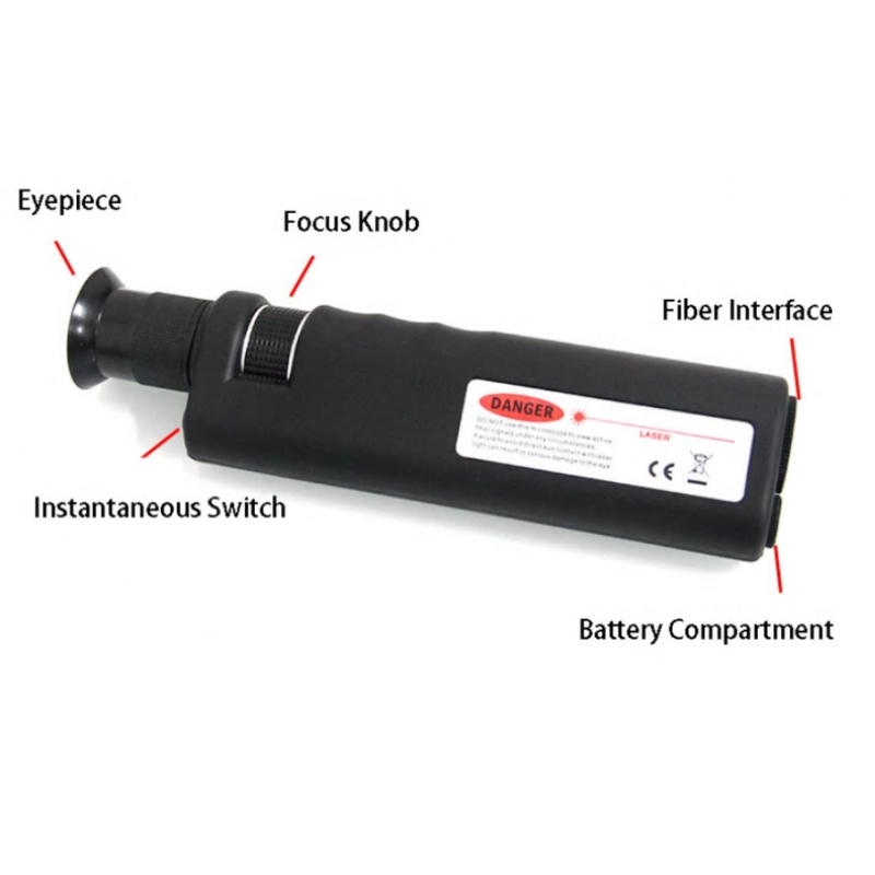 Visuell inspektion av fiberkabel - 400X (SC, ST, FC, LC)