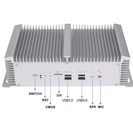 Embedded industri-PC med RS-232/422/485 fläktlös, 8 USB-portar med SIM uttag för 3G och 4G