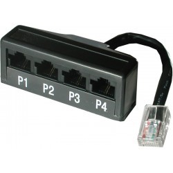 splitter for 1x RJ45 to 4x RJ11 ports (RJ45 female connector) - Adapter
