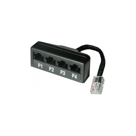 splitter för 1x RJ45 till 4x RJ11-portar (RJ45 honkontakt) - Adapter