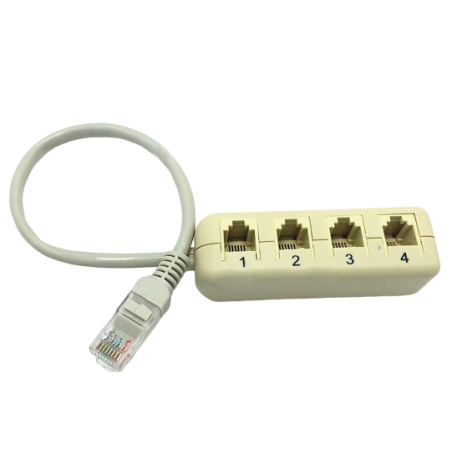 RJ45 till 4 x RJ11 för analoga telefoner