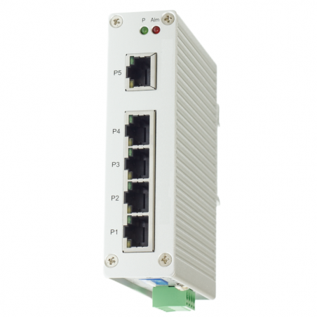 5 Port Unhaneeeeaged Industrial Switch. 5 x 10 / 100Mbit. -25 - +70°C