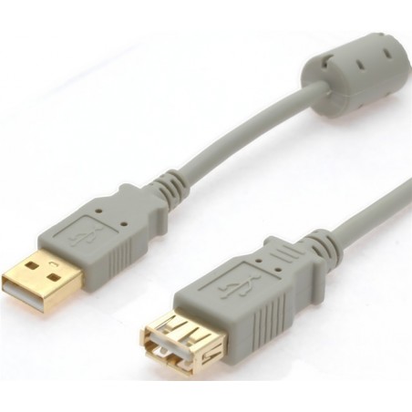 USB2 kabel, A hane - En hona med ferritillkerne, 2 m