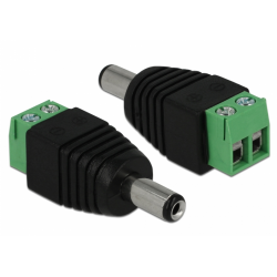 DC connector male 5.5/2.1mm to screw terminal block