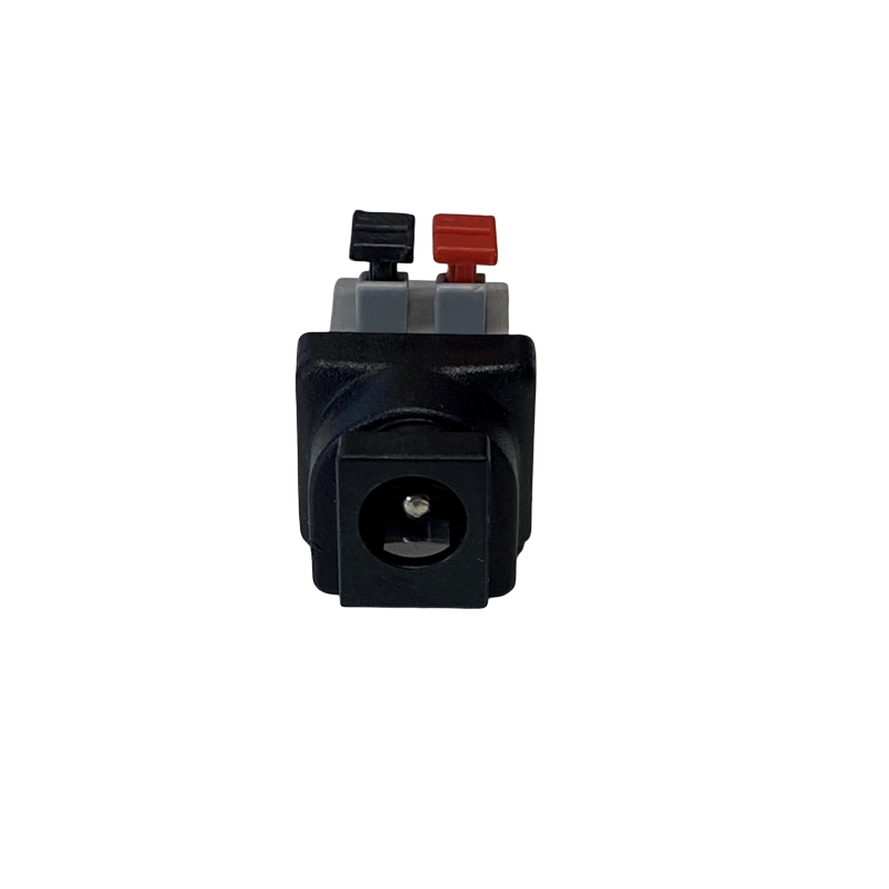 DC connector female 5.5/2.1mm terminal block with push-down clamp