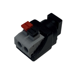 DC connector female 5.5/2.5mm terminal block with push-down clamp