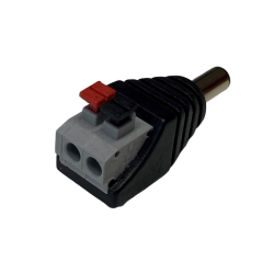 DC connector male 5.5/2.1mm terminal block with push-down clamp