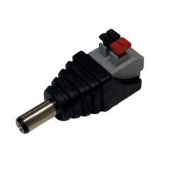 DC connector male 5.5/2.1mm terminal block with push-down clamp