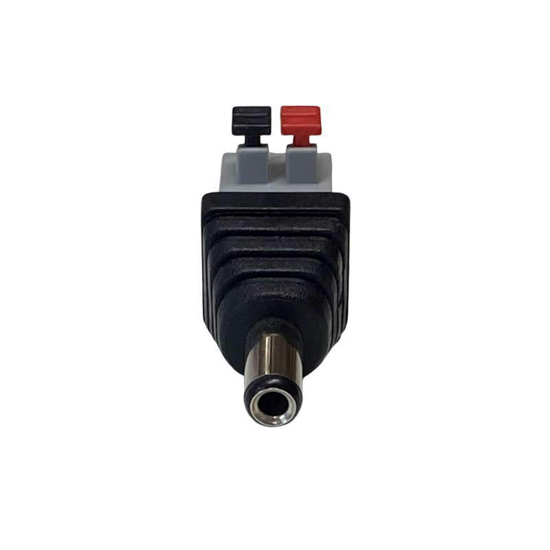 DC connector male 5.5/2.1mm terminal block with push-down clamp