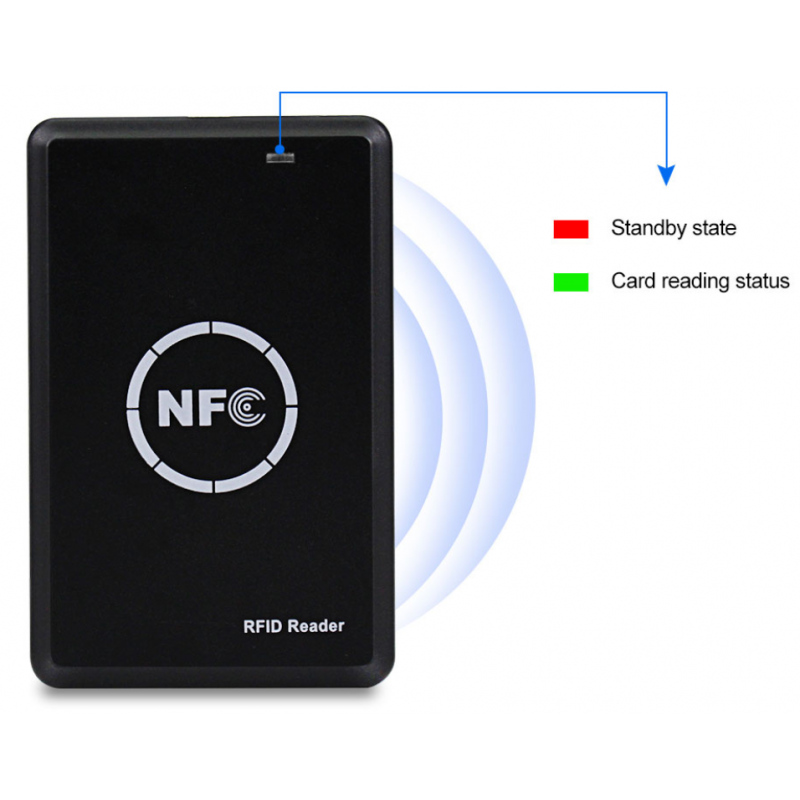 RFID Duplicator, 125kHz / Mifare / NFC läser / skriver med USB-gränssnitt. Kan klona uid.