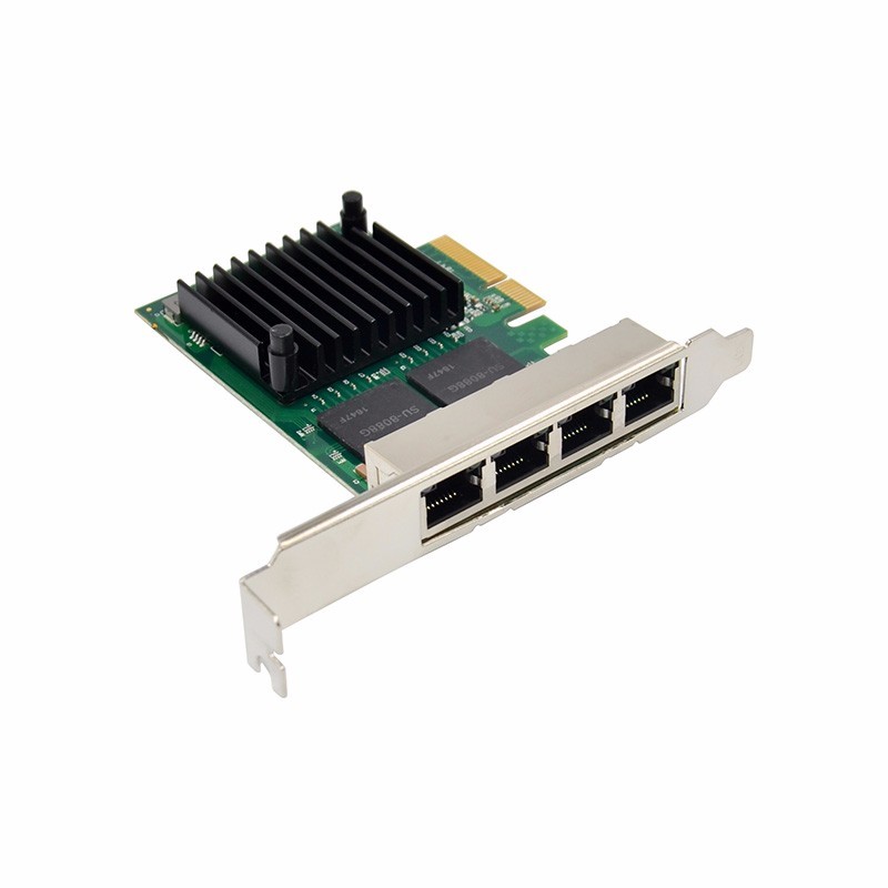 Intel I350AM4, PCI express, Quad Port gigabit, ethernet, LAN, kort
