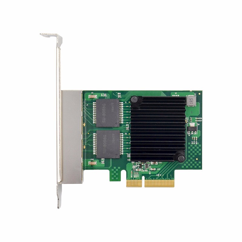 Intel I350AM4, PCI express, Quad Port gigabit, ethernet, LAN, kort
