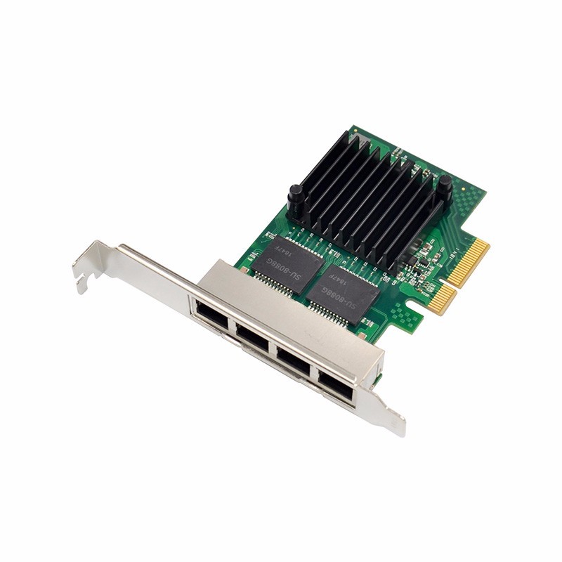 Intel I350AM4, PCI express, Quad Port gigabit, ethernet, LAN, kort