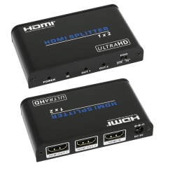 HDMI Splitter 1 to 2 DCHP, EDID 1 4K, LPCM 7.1-channel, Dolby TrueHD, DTS-HD Master Audio