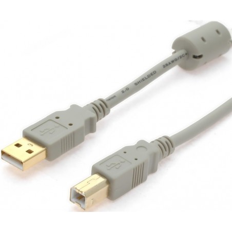 USB2 kabel, A jane - B jane med ferritkärna, 5m