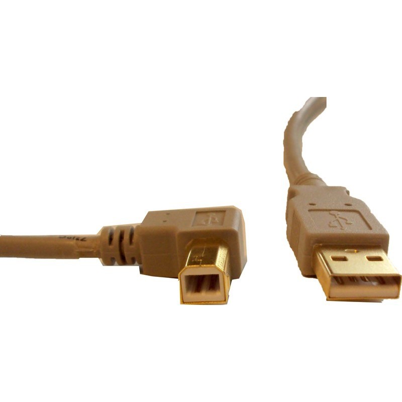 USB A male - B male, 90 ° angle cable Angle Connectors and cables