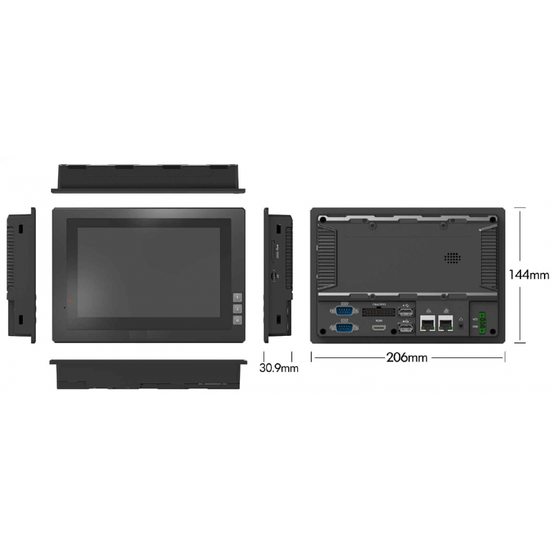 7 "Panel PC with touch to car, truck use, with digital I / O, RS232 RS422 RS485, 4G