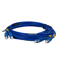 Armored fiber cable Single mode, SC-SC, 10 meters, 9 / 125my, Blue, LSZH, Duplex
