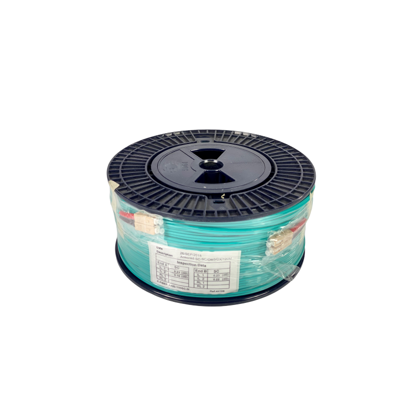 Durable Aqua Armored Fiber Cable, OM3, 120m Duplex SC-SC