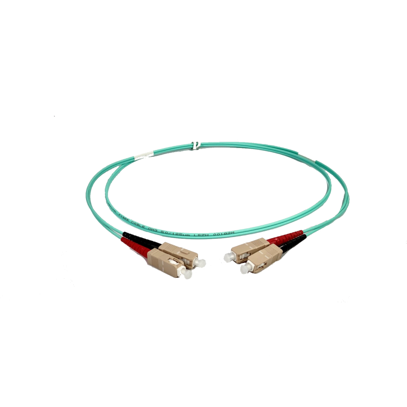 Fiber cable, Multi mode, SC-SC, 10m, 50/125my, OM3, Aqua color, LSZH, Duplex 2x SC connector at each end