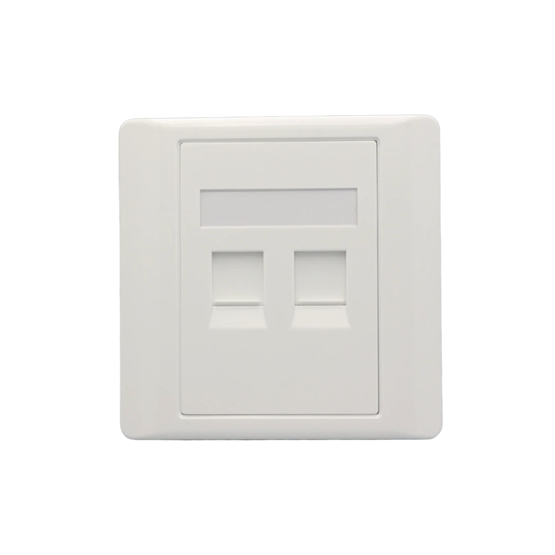RJ45 front panel for wall mounting - Keystone - 2 ports - Outlet