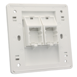 RJ45 front panel for wall mounting - Keystone - 2 ports - Outlet