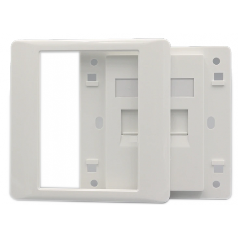 RJ45 front panel for wall mounting - Keystone - 2 ports - Outlet