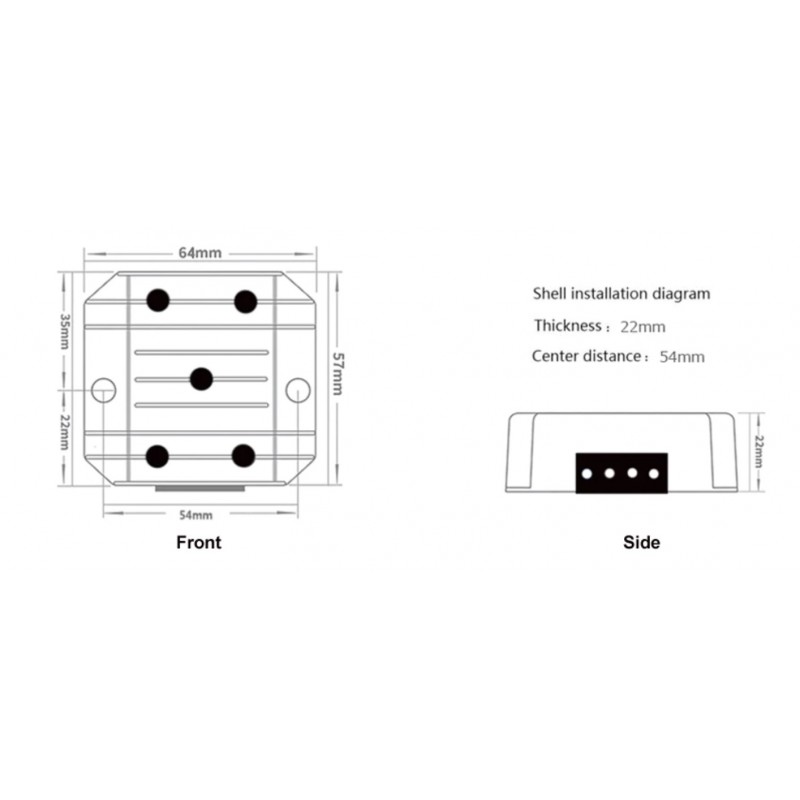 12VDC 3A DC-DC-omvandlare från 8-40VDC
