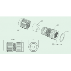 Vattentät RJ45-kontakt med 21 mm gänga för chassianvändning