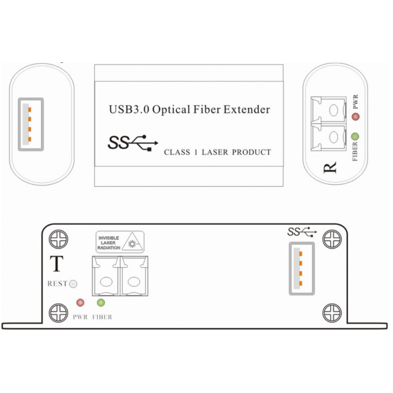 USB 3.0 Fiber Extender upp till 250 meter, till SFP-modulen,
