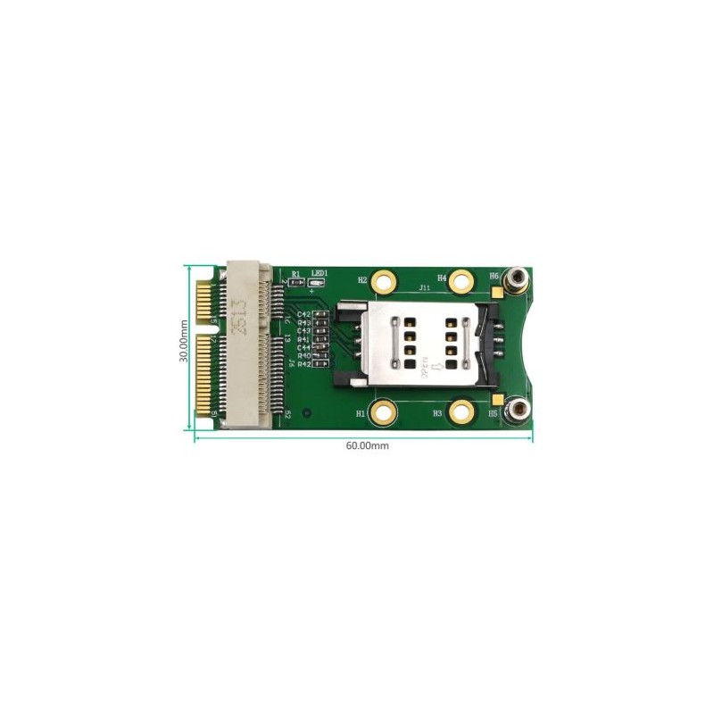 Mini PCI-E Adapter with SIM card slot for 3G / 4G, LTE WWAN, GPS cards, Mini PCI-e Adapter