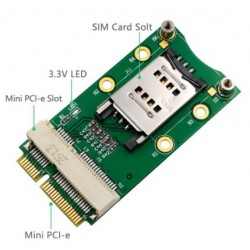 Mini PCI-E Adapter with SIM card slot for 3G / 4G, LTE WWAN, GPS cards, Mini PCI-e Adapter