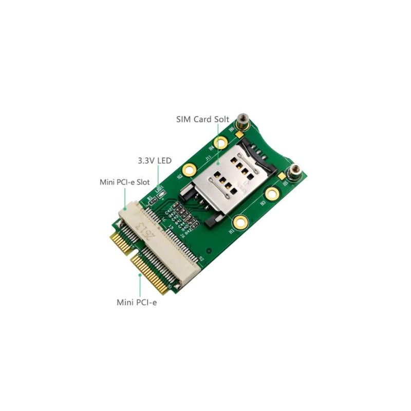 Mini PCI-E Adapter with SIM card slot for 3G / 4G, LTE WWAN, GPS cards, Mini PCI-e Adapter