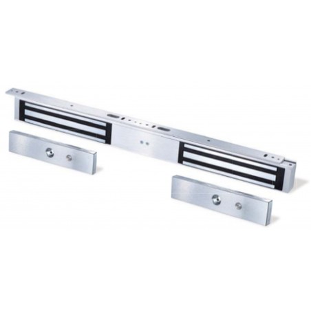 Dubbel elektronisk dörr magnet för 12 / 24VDC med automatisk växling. Hållkraft upp till 2 x 544 kg