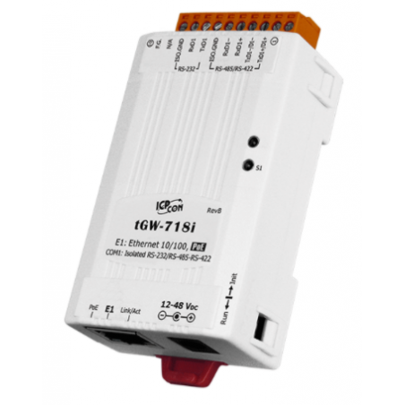 MODBUS / TCP till seriell RTU Master Slav, Gateway, 1 x RJ45 1 x RS-232/485/422 isolerad